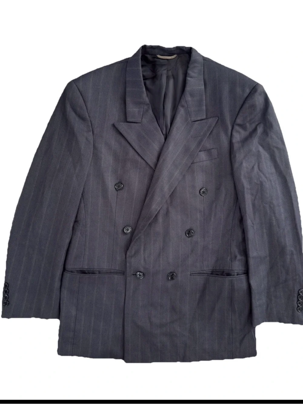 Vintage Christian Dior Grand Luxe Blazer Mens 40R Double Breasted Pinstripe